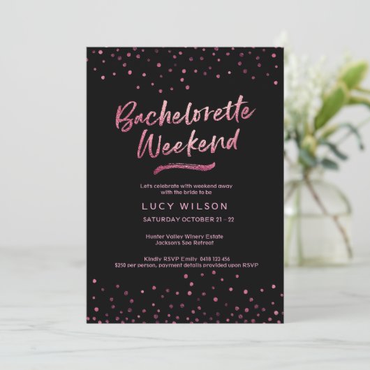 Bachelorette Party Invitation | Feuille de parties (Debout devant)