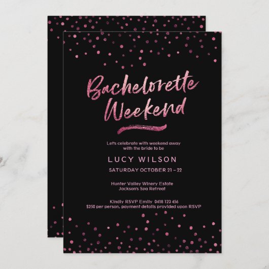 Bachelorette Party Invitation | Feuille de parties (Devant / Derrière)