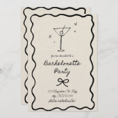 Bachelorette Party Invitation for Bride-to-Be Girl (Devant / Derrière)