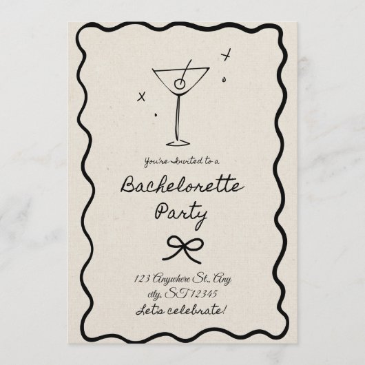 Bachelorette Party Invitation for Bride-to-Be Girl (Devant)