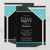 Bachelorette Party Invitation Martini Glass Blue Kaart (Voorkant / Achterkant)