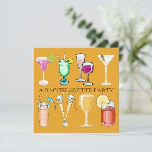 Bachelorette Party Invitation (Or) (Debout devant)