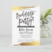BACHELORETTE PARTY INVITATION or doré moderne luxe (Debout devant)