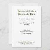 Bachelorette Party Invitation personnalisée (Dos)