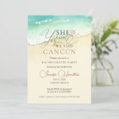 Bachelorette Party Invitation | Plage de Cancun (Debout devant)