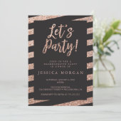 Bachelorette Party Invitation Rose Gold (Debout devant)