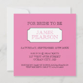Bachelorette Party Invitation (roze) Kaart (Achterkant)