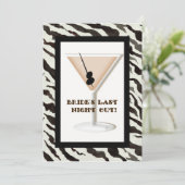 Bachelorette Party Invitation - Zebra'n Leopard Kaart (Staand voorkant)