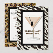 Bachelorette Party Invitation - Zebra'n Leopard Kaart (Voorkant / Achterkant)