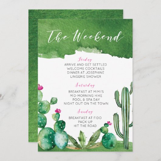 Bachelorette Party Itinerary - Palm Springs Programma (Voorkant / Achterkant)