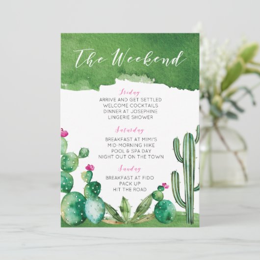 Bachelorette Party Itinerary - Palm Springs Programma (Staand voorkant)