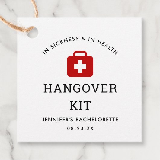 Bachelorette Party Kater Kit Bedankjes Labels (Voorkant)
