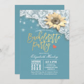 Bachelorette Party Lace Sunflower String Lights Kaart (Voorkant / Achterkant)