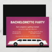 Bachelorette Party Limo Invitation Card Kaart (Voorkant / Achterkant)