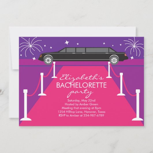 Bachelorette Party Limousine Invitations Kaart (Voorkant)