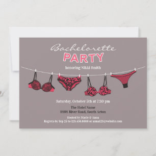 Bachelorette Party Lingerie Flat Invitation