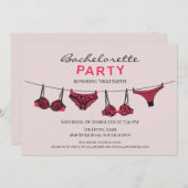 Bachelorette Party Lingerie Flat Invitation (Devant / Derrière)