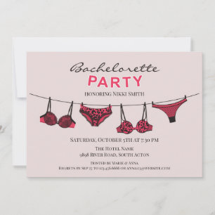 Bachelorette Party Lingerie Flat Uitnodiging