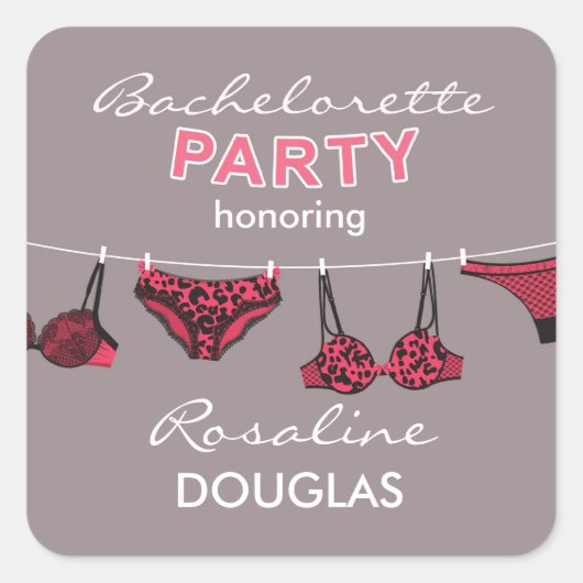 Bachelorette Party Lingerie Sticker (Voorkant)