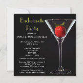 Bachelorette Party Martini Invitation en verre (Devant)