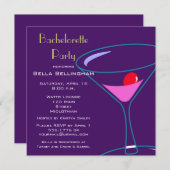 Bachelorette Party Martini verre Invitation (Devant / Derrière)