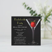 Bachelorette Party Martini verre Invitation (Debout devant)
