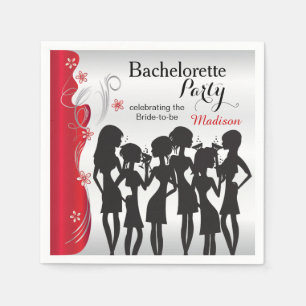Bachelorette Party Meisjes - Deep Red Servetten