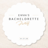 Bachelorette Party | Minimale bridesmaïde Kartonnen Onderzetters (Voorkant)