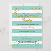 Bachelorette Party Mint Green Stripe Invitation (Devant)