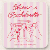 Bachelorette Party Modern Pink Bier Onderzetter (Voorkant)