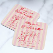 Bachelorette Party Modern Pink Bier Onderzetter