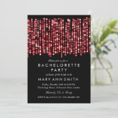 Bachelorette Party Modern Red Lights Kaart (Staand voorkant)
