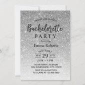 Bachelorette Party Modern Silver Glitter Kaart (Voorkant)