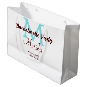 Bachelorette Party Monogram Naam toevoegen Datum P Groot Cadeauzakje