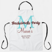 Bachelorette Party Monogram Naam toevoegen Datum P Schort (Voorkant)
