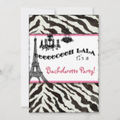 Bachelorette Party nodigt Zebra uit, Eiffeltoren Kaart (Voorkant)