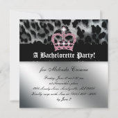 Bachelorette Party nodigt zwarte luiroze kroop uit Kaart (Achterkant)