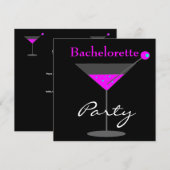 Bachelorette Party Paarse roze Martini Kaart (Voorkant / Achterkant)