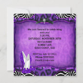 Bachelorette Party Paarse Zebra Black Shoes Kaart (Achterkant)
