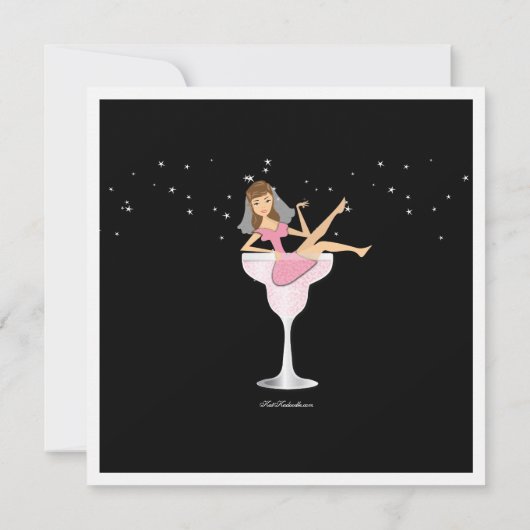 Bachelorette Party Pink Cocktail Invitation d'une (Dos)
