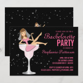 Bachelorette Party Pink Cocktail Invitation d'une  (Devant / Derrière)