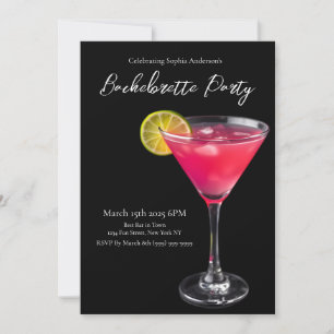 Bachelorette Party-Pink Cocktail Kaart