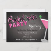 Bachelorette Party Pink Martini Fun Invitation (Devant)