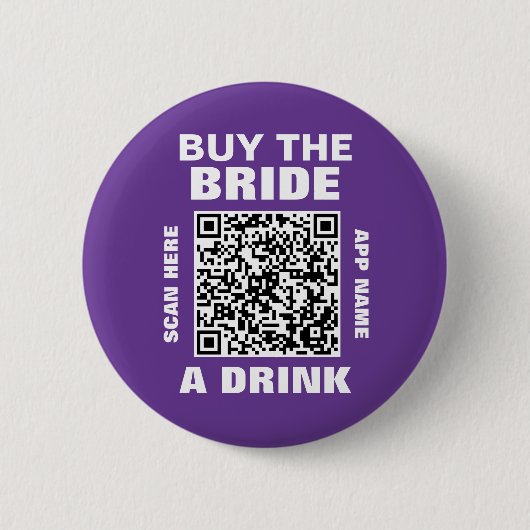 Bachelorette Party QR-code koopt de bride A-Drink Ronde Button 5,7 Cm (Voorkant)