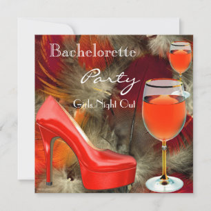 Bachelorette Party Red Shoes Hi Heels Wine Glass Kaart