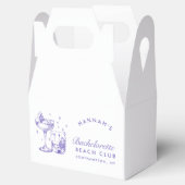 Bachelorette Party Retro Cocktail Paarse Bruid Bedankdoosjes (Geopend)