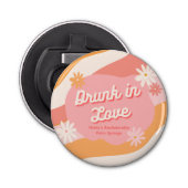 Bachelorette Party Retro Roze flesopening Button Flesopener (Voorkant)