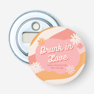 Bachelorette Party Retro Roze flesopening Button Flesopener