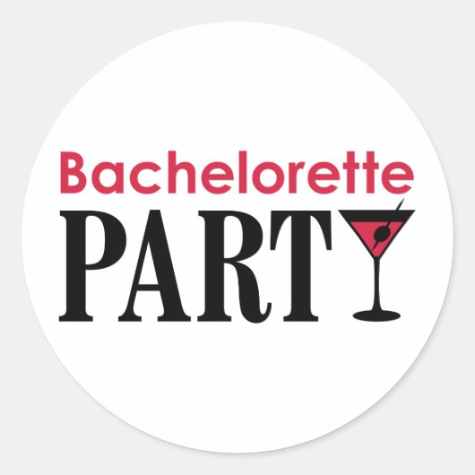 Bachelorette Party Ronde Sticker (Voorkant)