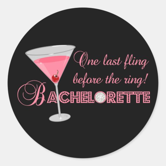 Bachelorette Party Ronde Sticker (Voorkant)